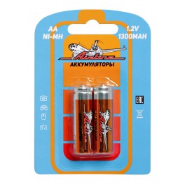 Батарейки AA HR6 аккумулятор Ni-Mh 1300 mAh 2шт. AA-13-02