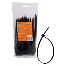 Стяжки (хомуты) кабельные 3,6*150 мм, пластиковые, черные, 100 шт.(ACT-N-20) ACT-N-20
