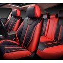 Мультимодельные авточехлы AUTOPREMIER DELUXE, черный/красный, эко кожа, карман, 10 мм поролон, 15 пр DEL1200