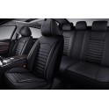 Авточехлы 5D MERIDIAN, комплект 4 шт., чёрный, экокожа, закрытая спинка, карман, 1/5, MID1000 MID1000