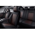 Авточехлы 5D MERIDIAN, комплект 4 шт., коричневый, экокожа, закрытая спинка, карман, 1/5, MID1800 MID1800