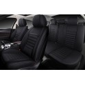 Авточехлы 5D UNIQUE, комплект 4 шт., чёрный, экокожа/оксфорд, закрытая спинка, карман, поддержка спи UNI1000