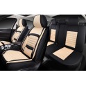 Авточехлы 5D UNIQUE, комплект 4 шт., чёрный/бежевый, экокожа/оксфорд, закрытая спинка, карман, подде UNI1600