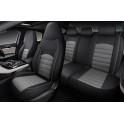 Авточехлы 5D SIRIUS, комплект 4 шт., чёрный/серый, экокожа, закрытая спинка, карман, литой подголовн SIR1400