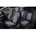 Каркасная накидка PRESTIGE, комплект 4 шт., чёрный/серый, экокожа/букле, закрытая спинка, карман, боковая поддержка спины, 1/3, 